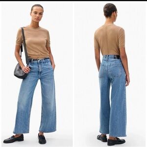 NWT Rag & Bone $278 The Andi High Rise Ankle Wide Leg In OPTIC WHITE